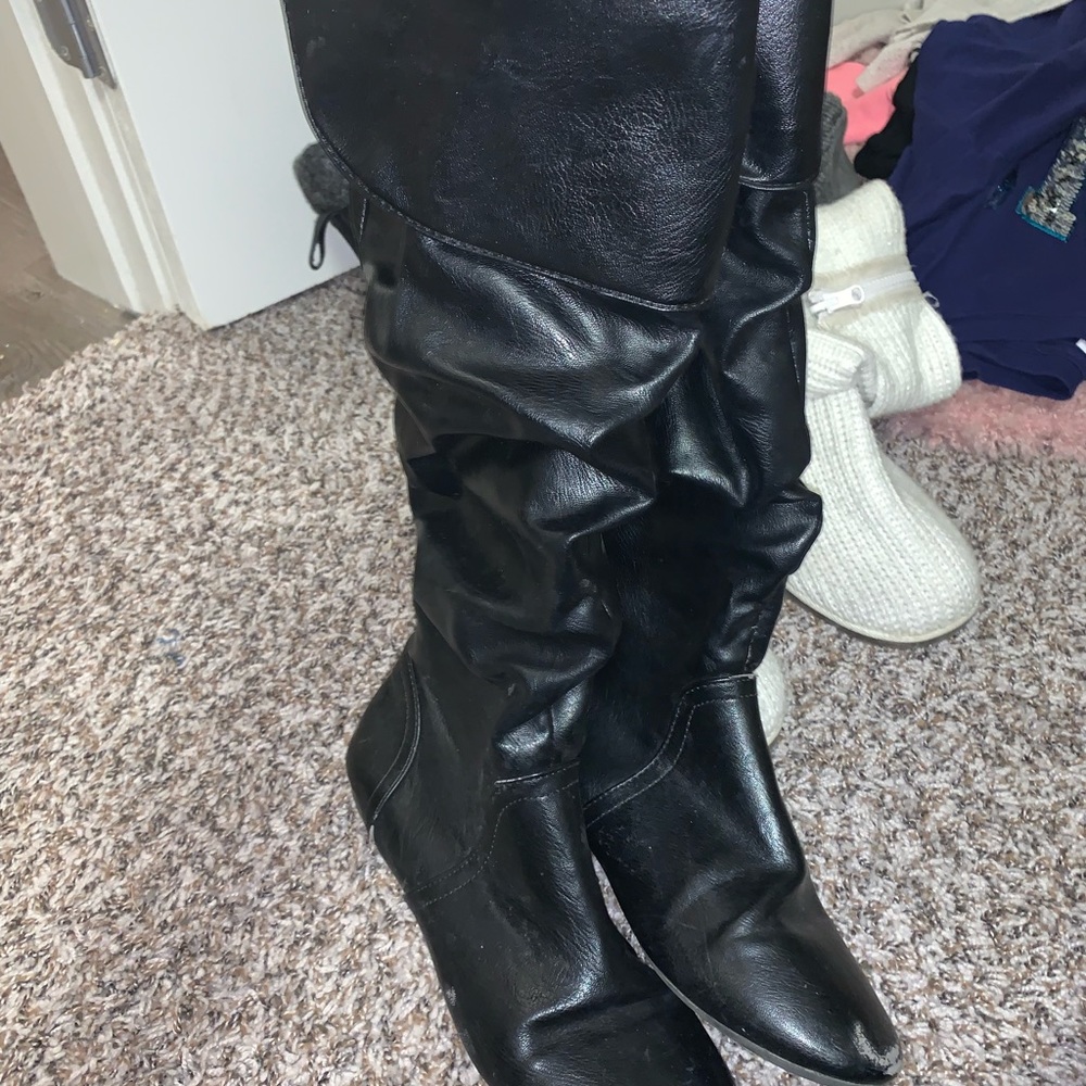 Black tall boots